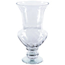 CLEAR GLASS PEDESTAL URN 8.6x15.7 IN