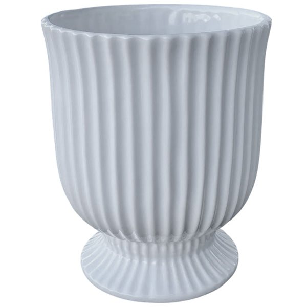 SHINY WHITE DOLAMITE CONTAINER 5.3x6.4 IN