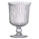 GLASS VASE RIBBED PEDESTAL CLEAR 6.2x8.7IN 1UN