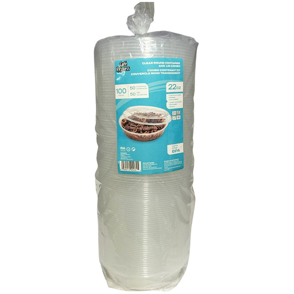 CONGLOM - CLEAR BASE ROUND 650ML TAKEOUT CONTAINERS 100EA