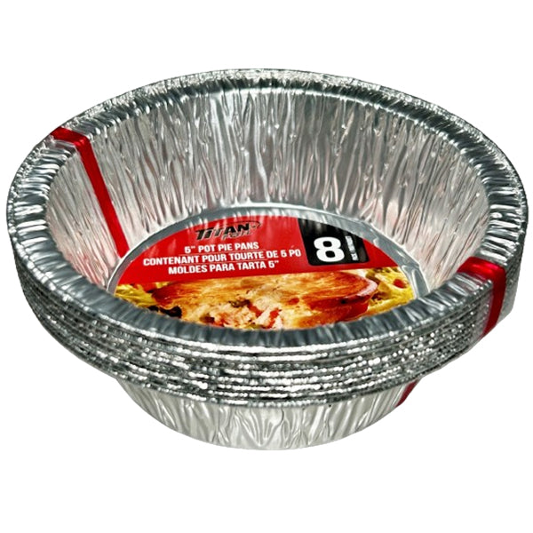 TITAN - FOIL 5" ALUMINUM POT PIE PANS 8EA