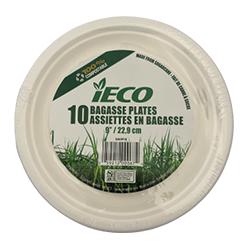 IECO - 9" BAGASSE PLATE 10EA