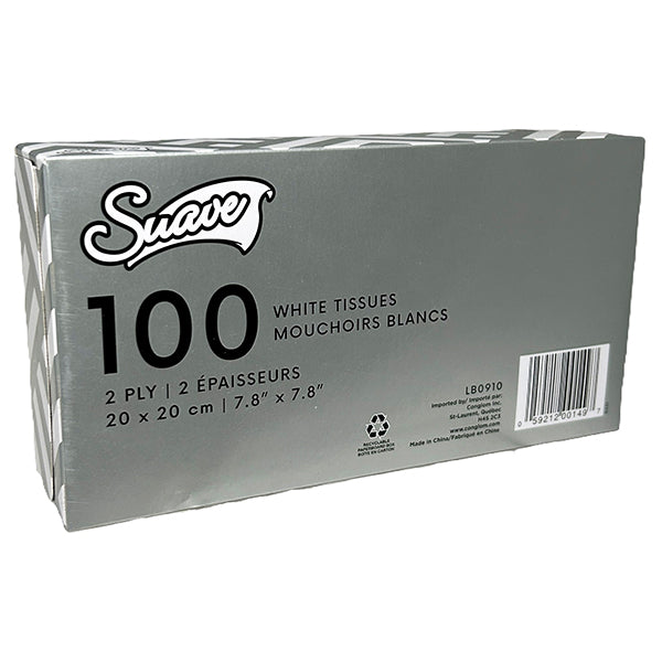 SUAVE - 2 PLY FACIAL TISSUE 100 SHEETS 48EA