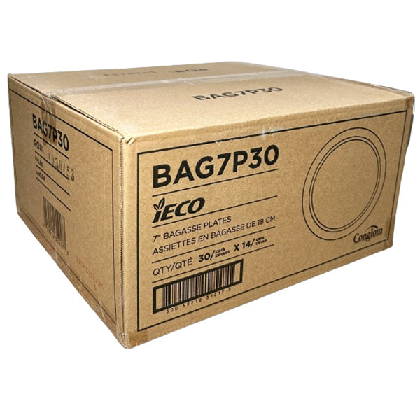 IECO - 7" BAGASSE PLATE 14x30 EA