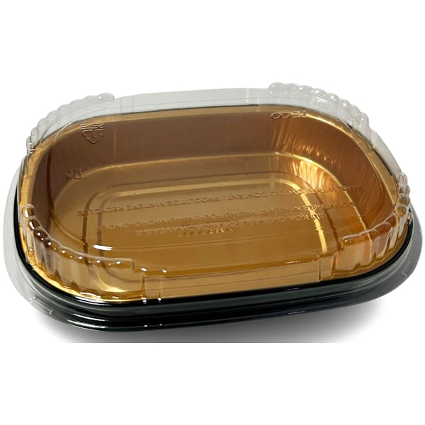 TITAN - 52OZ BLACK/GOLD ENTREE CONTAINER WITH LID 2x25 EA