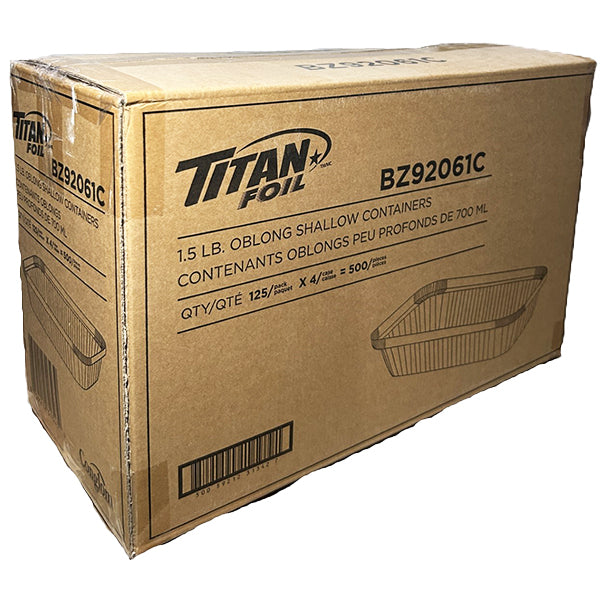 TITAN - 1.5LB OBLONG SHALLOW FOIL ONTAINER 4x125 CT