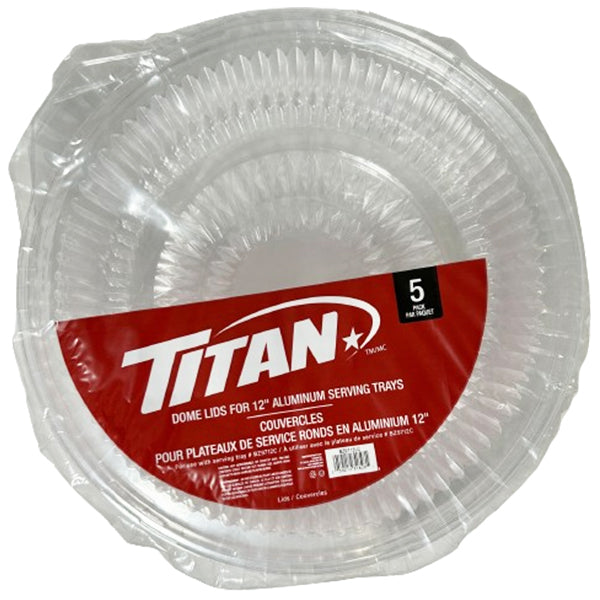 TITAN - DOME LIDS FOR 12IN ALUMINUM SERVING TRAYS 5CT