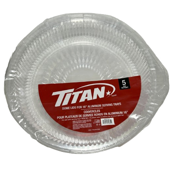 TITAN - 16IN DOME LIDS FOR ALUMINUM SERVING TRAYS 5x5 CT