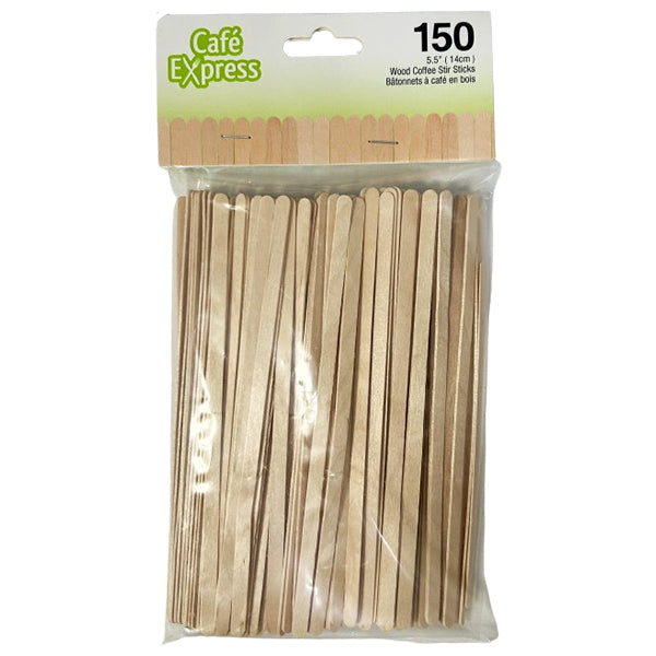 CAFE EXPRESS - WOOD COFFEE STIR STICKS 150CT