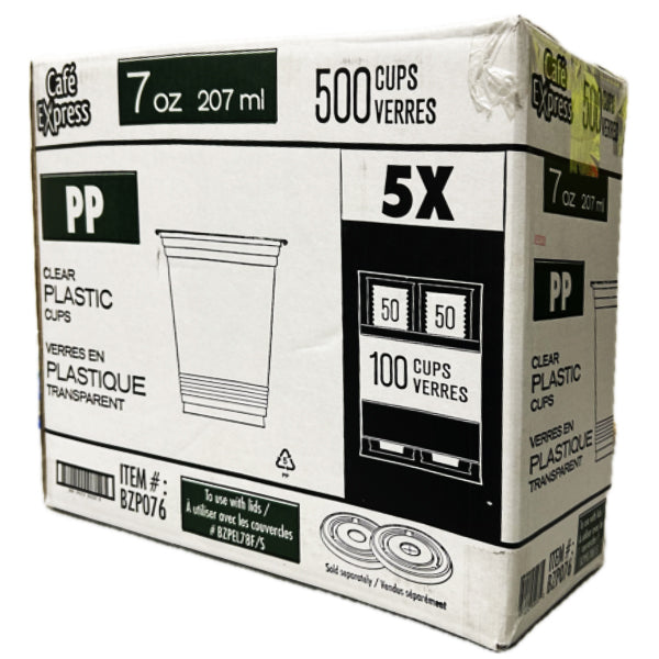 CAFE EXPRESS - 7 OZ CLEAR PLASTIC CUP PP 5x100 CT