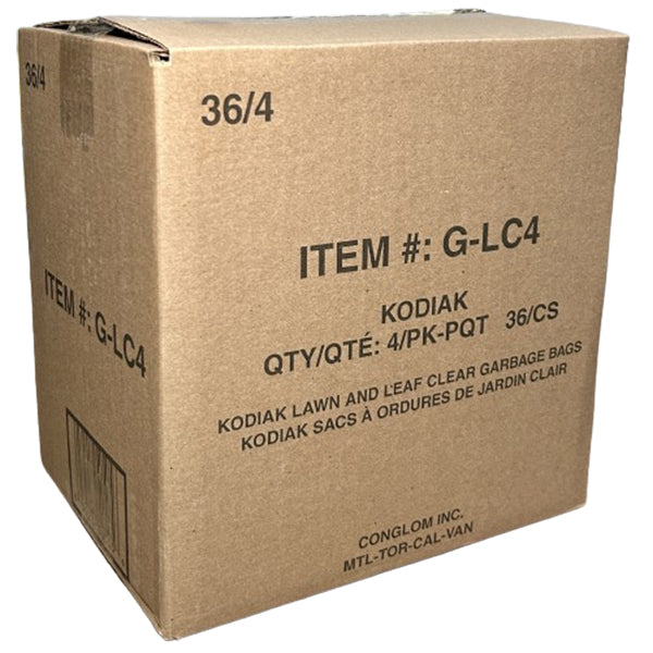 KODIAK - LAWN & LEAF CLEAR BAGS 30"x48" 36x4 EA