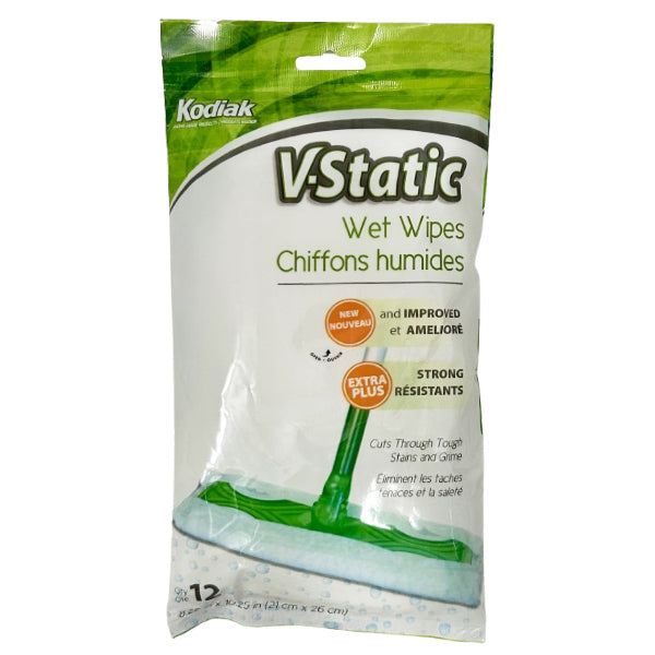 KODIAK - V-STATIC KLEEN WET WIPES 12EA