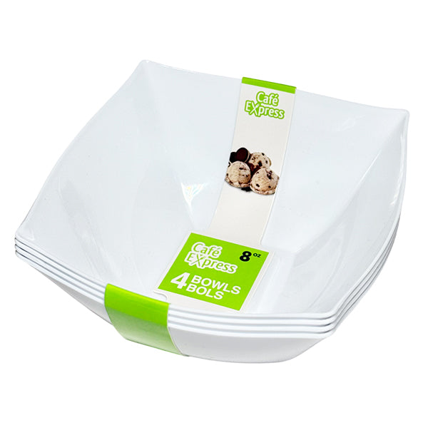CAFE EXPRESS - SQUARE BOWLS WHITE 8 OZ 24x4 EA