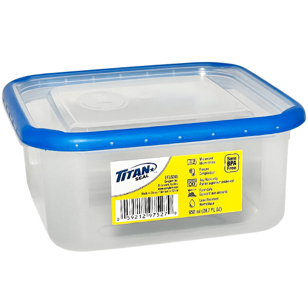 TITAN - SEAL SHORT SQUARE FOOD CONTAINER .85L EA