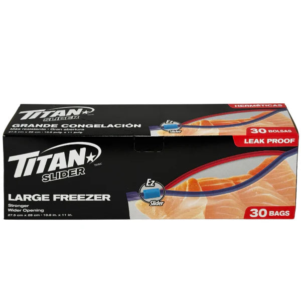 TITAN - SLIDER FREEZER BAG LARGE 10x30 PK
