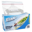 TITAN - CLIK ZIP MEDIUM FREEZER BAG 75EA
