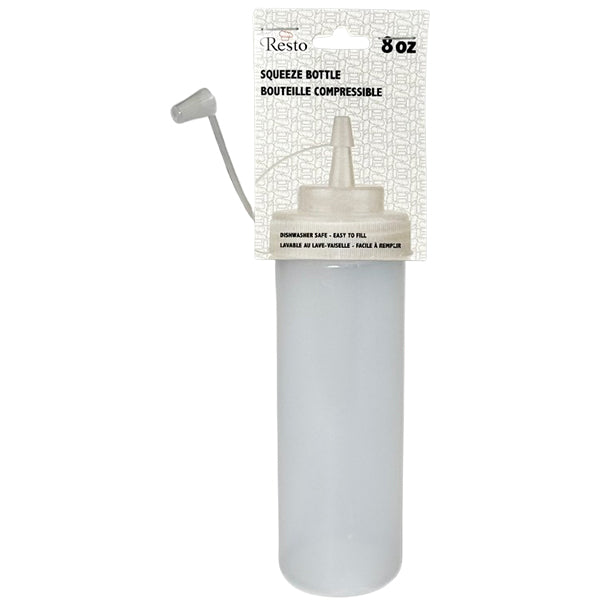 RESTO - 8oz CLEAR SQUEEZE BOTTLE WITH LID 36x1 UN
