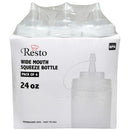 RESTO - 24oz CLEAR WIDE MOUTH SQUEEZE BOTTLE W/LID 6PK