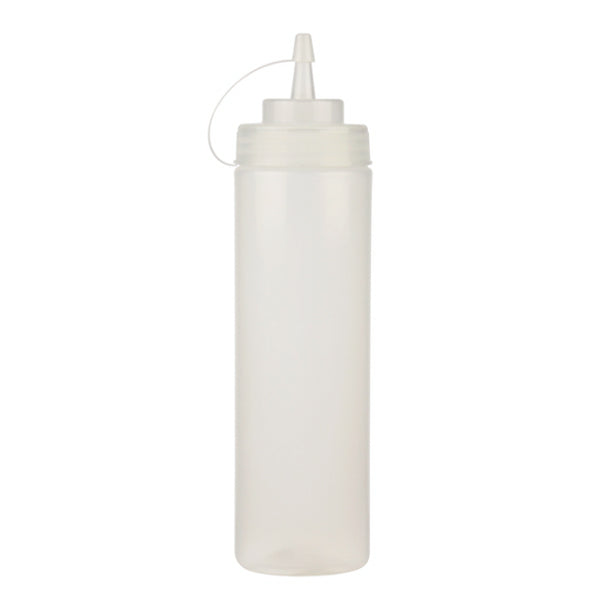 RESTO - 24oz CLEAR WIDE MOUTH SQUEEZE BOTTLE W/LID 6PK