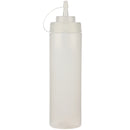 RESTO - 24oz  CLEAR WIDE MOUTH SQUEEZE BOTTLE WITH LID EA
