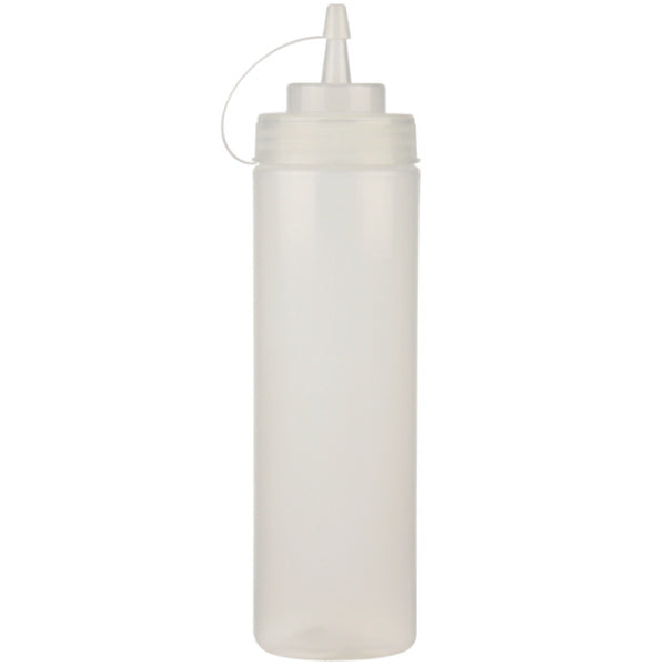 RESTO - 24oz  CLEAR WIDE MOUTH SQUEEZE BOTTLE WITH LID EA