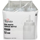 RESTO - 32oz CLEAR WIDE MOUTH SQUEEZE BOTTLE W/LID EA