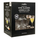 ARGENTIA RIDGE - PLASTIC CRYSTAL WINE GLASSES 40EA