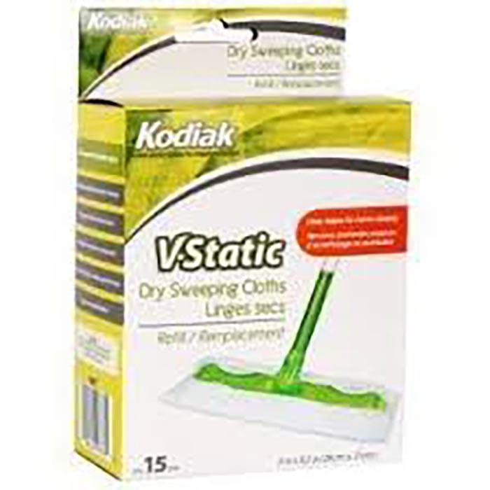 KODIAK - V-STATIC DRY WIPES 15PK