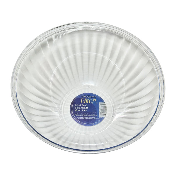 C.E. ELITE - CLEAR POLYSTYRENE 48oz SALAD BOWL 50x EA