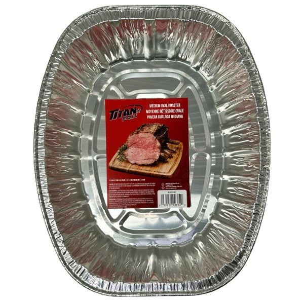 TITAN - MEDIUM ALUMINUM OVAL ROASTER EA