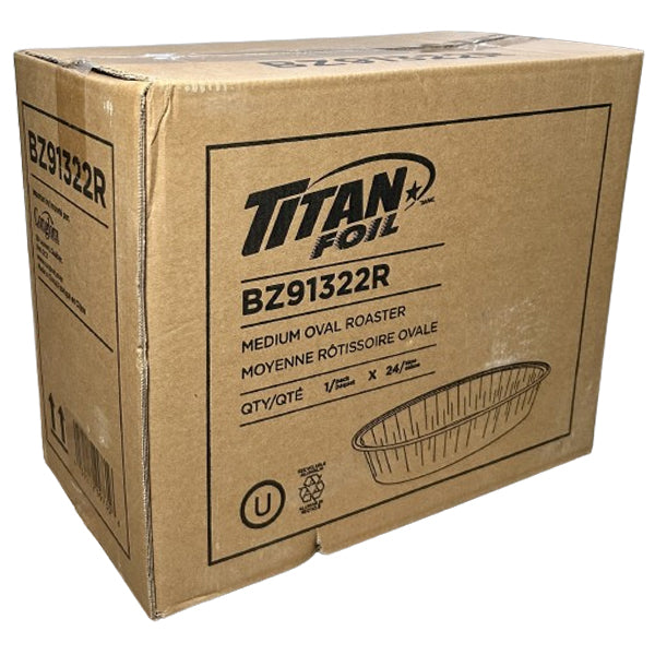 TITAN - MEDIUM ALUMINUM OVAL ROASTER 24EA