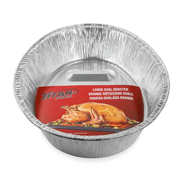 TITAN - FOIL LARGE ALUMINUM OVAL ROASTER 24EA