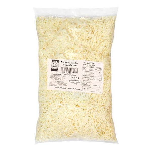 TRE STELLE - SHREDDED MOZZARELLA  20% 2.5KG