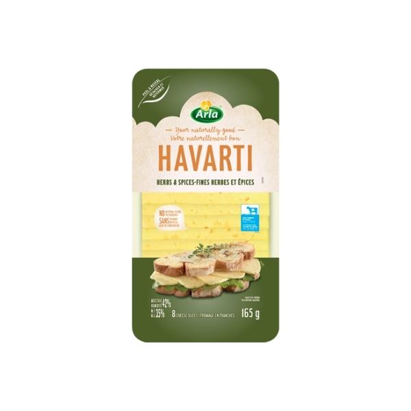 ARLA - HERBS AND SPICES HAVARTI SLICED 165GR