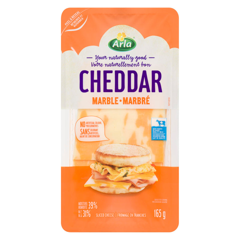 ARLA - CHEDDAR MARBLE SLICED 165GR