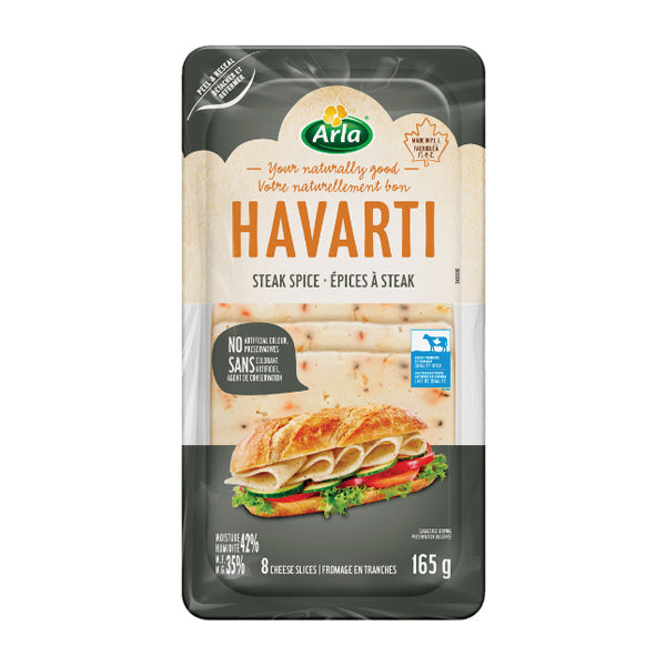 ARLA - HAVARTI STEAK SPICE SLICED 165GR