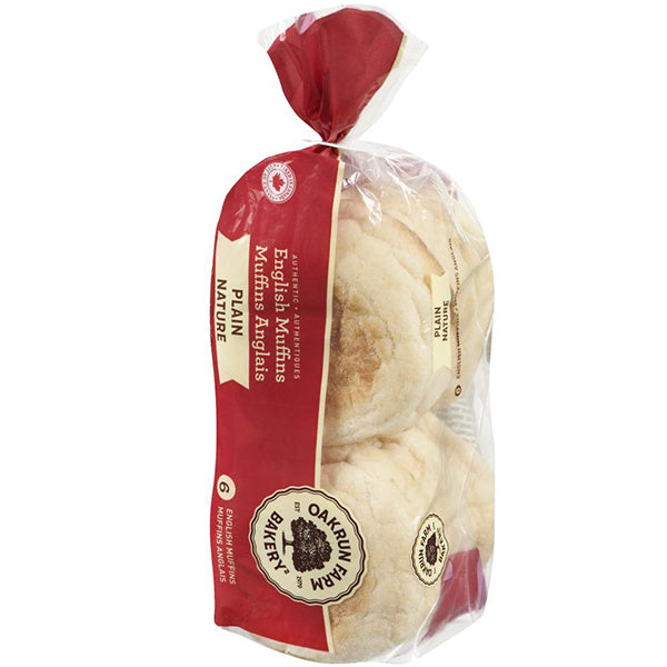 OAKRUN FARM - WHITE ENGLISH MUFFINS 6PACK 340GR
