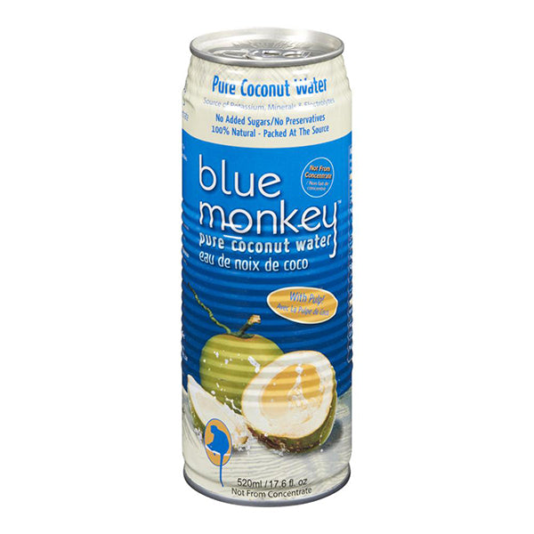 BLUE MONKEY - COCONUT WATER 100% WITH PULP NFC 12x520 ML
