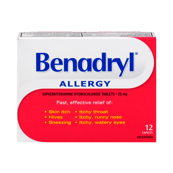 BENADRYL - ALLERGY TABLETS 25G 12CT