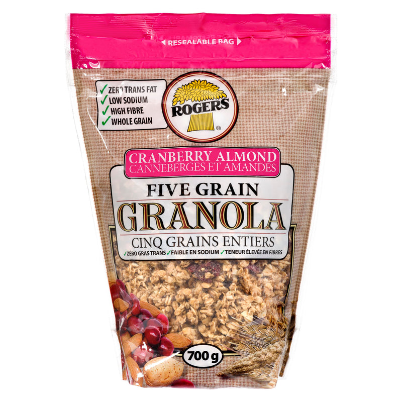 ROGERS - FIVE GRAIN CRANBERRY ALMOND GRANOLA 700GR