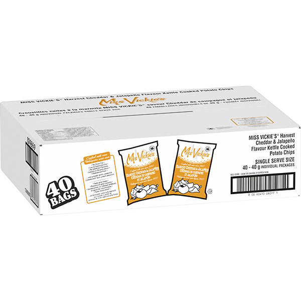 MISS VICKIES - HARVEST CHEDDAR & JALAPENO CHIPS 40x40 GR