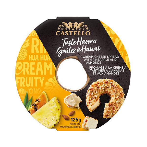 CASTELLO - CREAM CHEESE RING W/  PINEAPPLE & ALMONDS 125GR