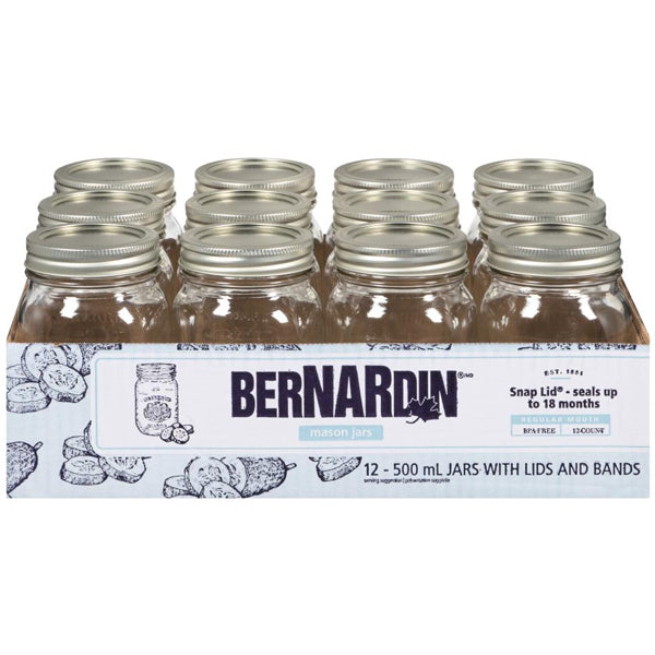 BERNARDIN - REGULAR MASON JAR STD/LID 12x500ML
