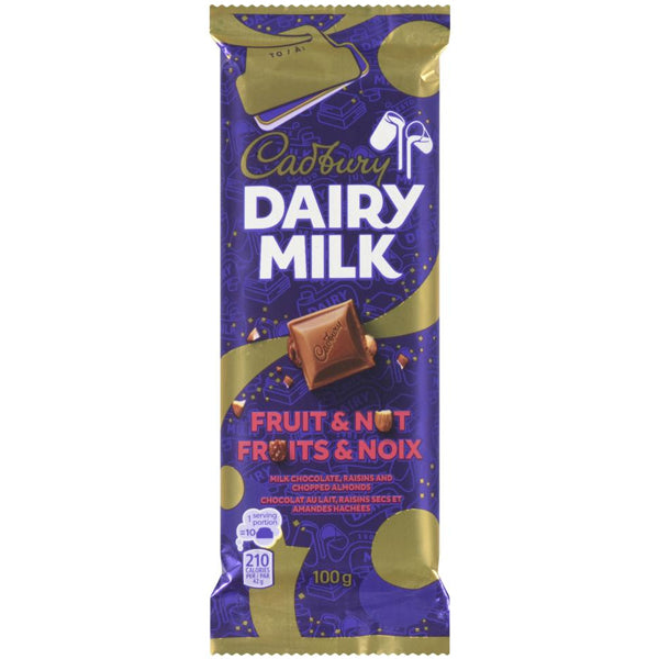 CADBURY - DAIRY MILK FRUIT AND NUT FAMILY BAR 21x100 GR
