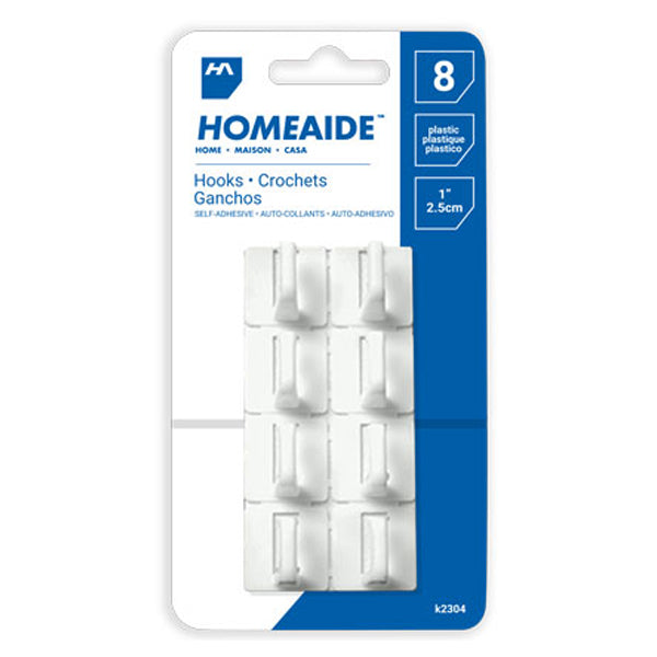 HOME-AIDE - STICKY BACK CUP HOOKS 8 EA