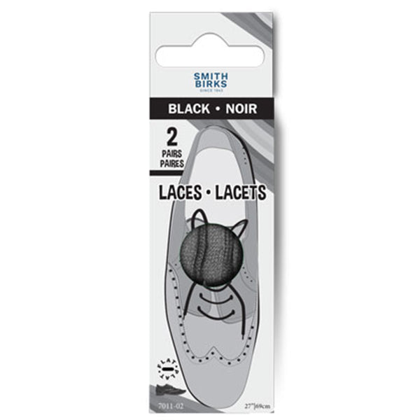 SYMAK - FLAT SHOE LACES BLACK  27IN 1EA