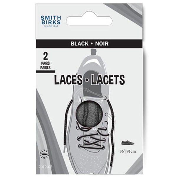 SYMAK - FLAT SHOE LACES BLACK  36IN 1EA
