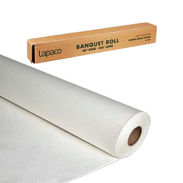 LAPACO - 54"x150' BANQUET WHITE PAPER ROLL EA