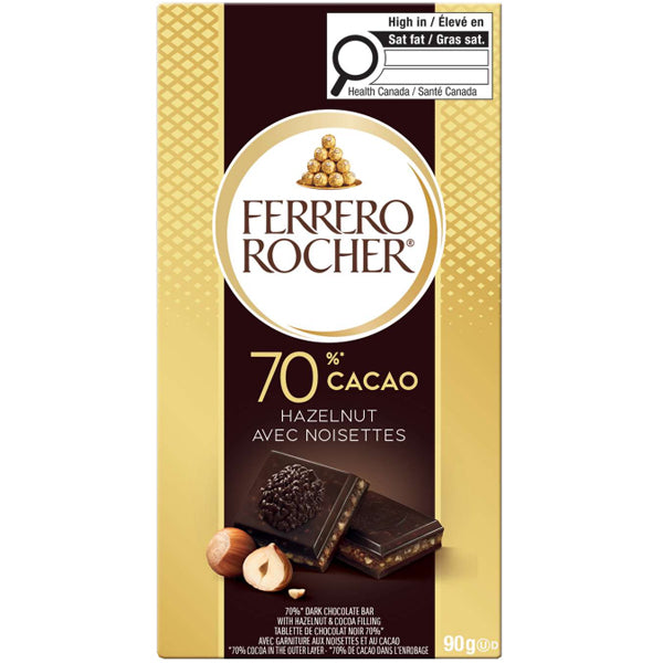 FERRERO - ROCHER DARK HAZELNUT BAR 90GR