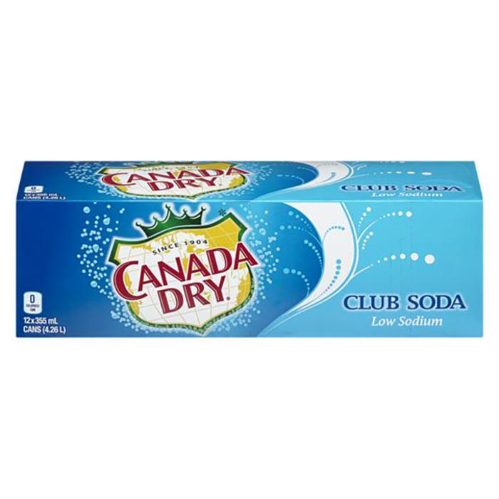 CANADA DRY - CLUB SODA CANS 12x355ML